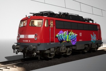 DB BR 110 Verkehrsrot/Graffiti