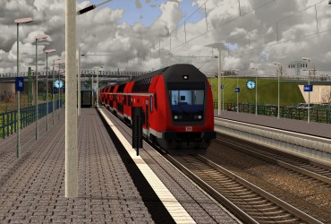 Steuerwagen voraus auf dem neuen Flughafenexpress