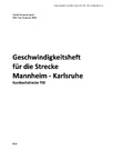 Geschwindigkeitsheft für die Rheinbahn von Mannheim nach Karlsruhe mit SFS